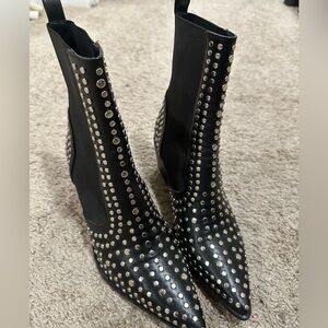 Studded Black Ankle Boots